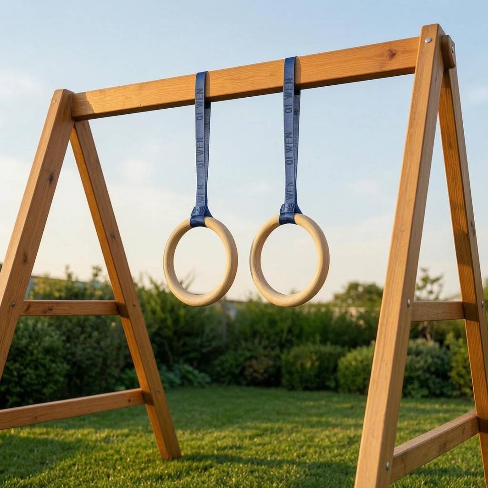 Gymnastic Ring Wood - Wooden Gym Rings Woven Strapping Wood
