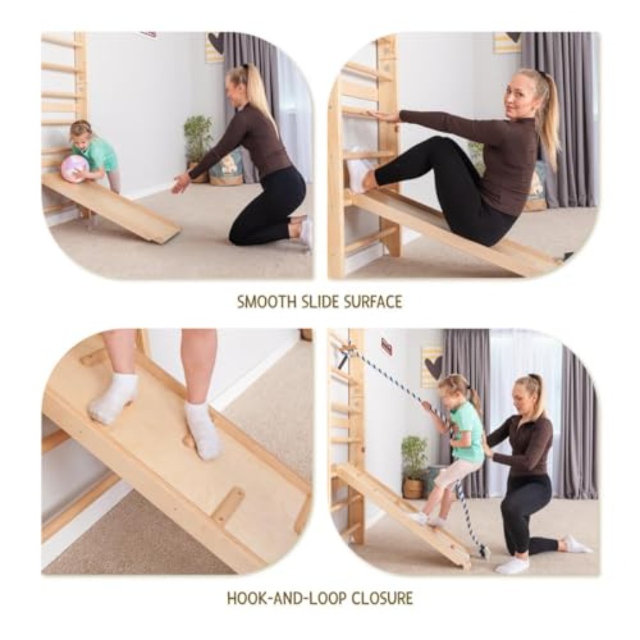Swedish Ladder Wall Bars with  - Gymnastic Ring Wood review and price