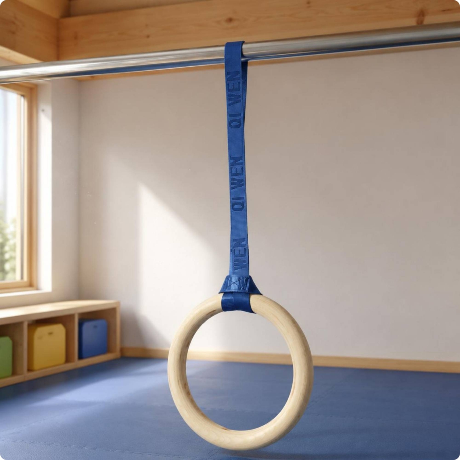 Wooden Gym Rings Woven Strappi - Gymnastic Ring Wood review and price