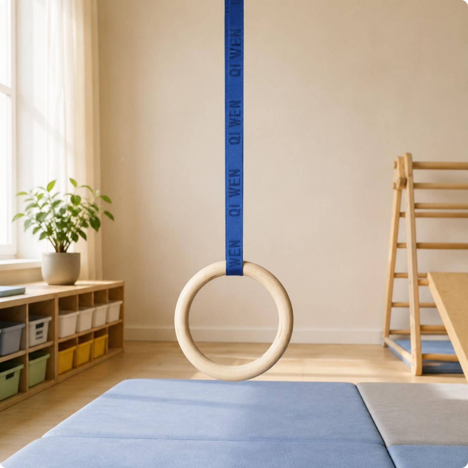 Wooden Gym Rings Woven Strappi - Gymnastic Ring Wood review and price