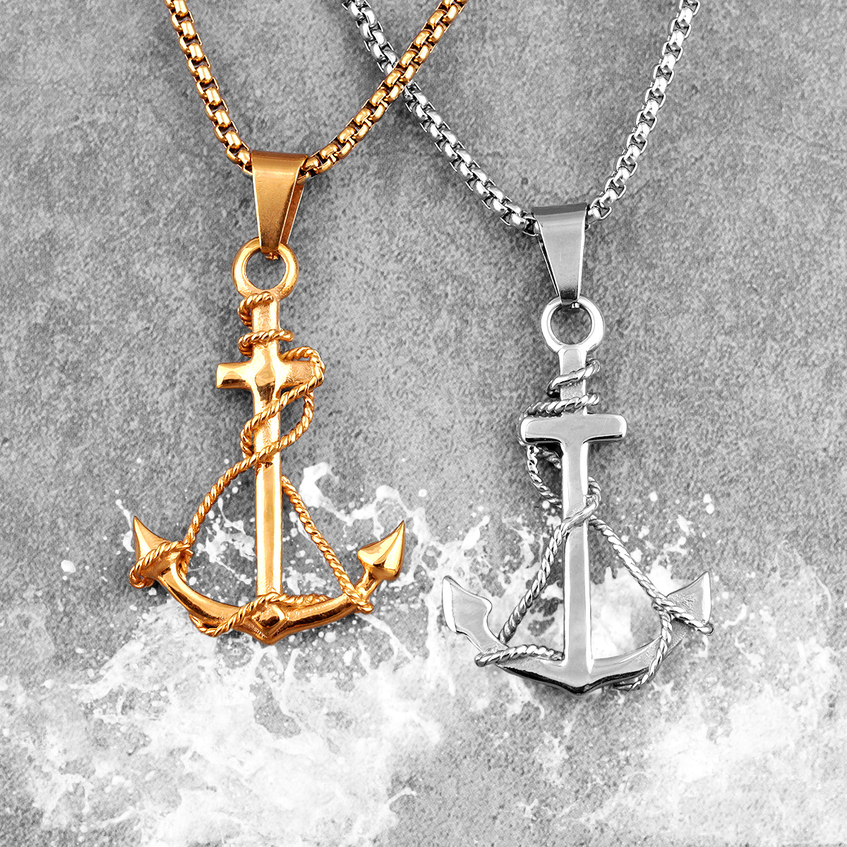 Golden Silver Color Anchor Men - Battle Rope Anchor review and price