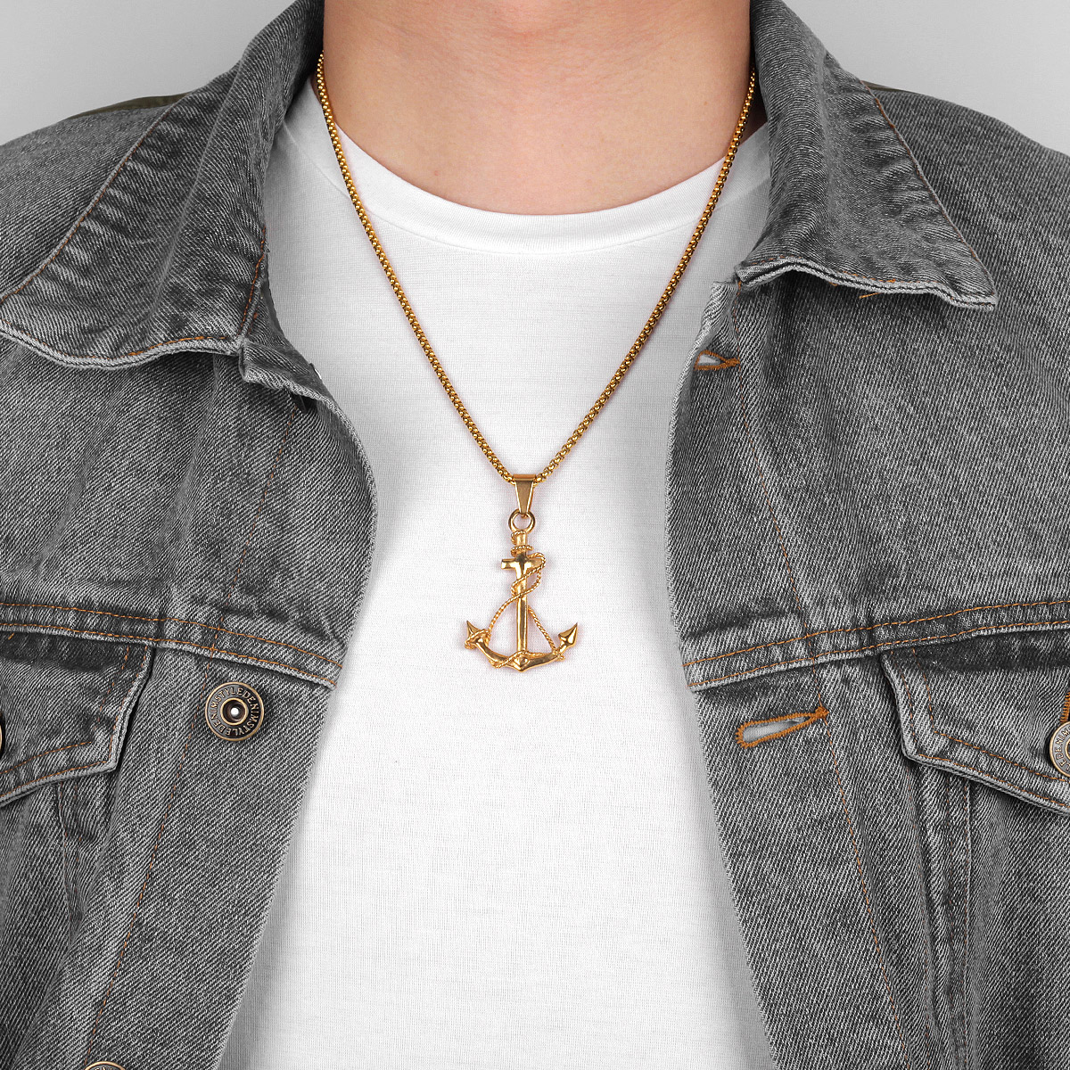 Golden Silver Color Anchor Men - Battle Rope Anchor review and price