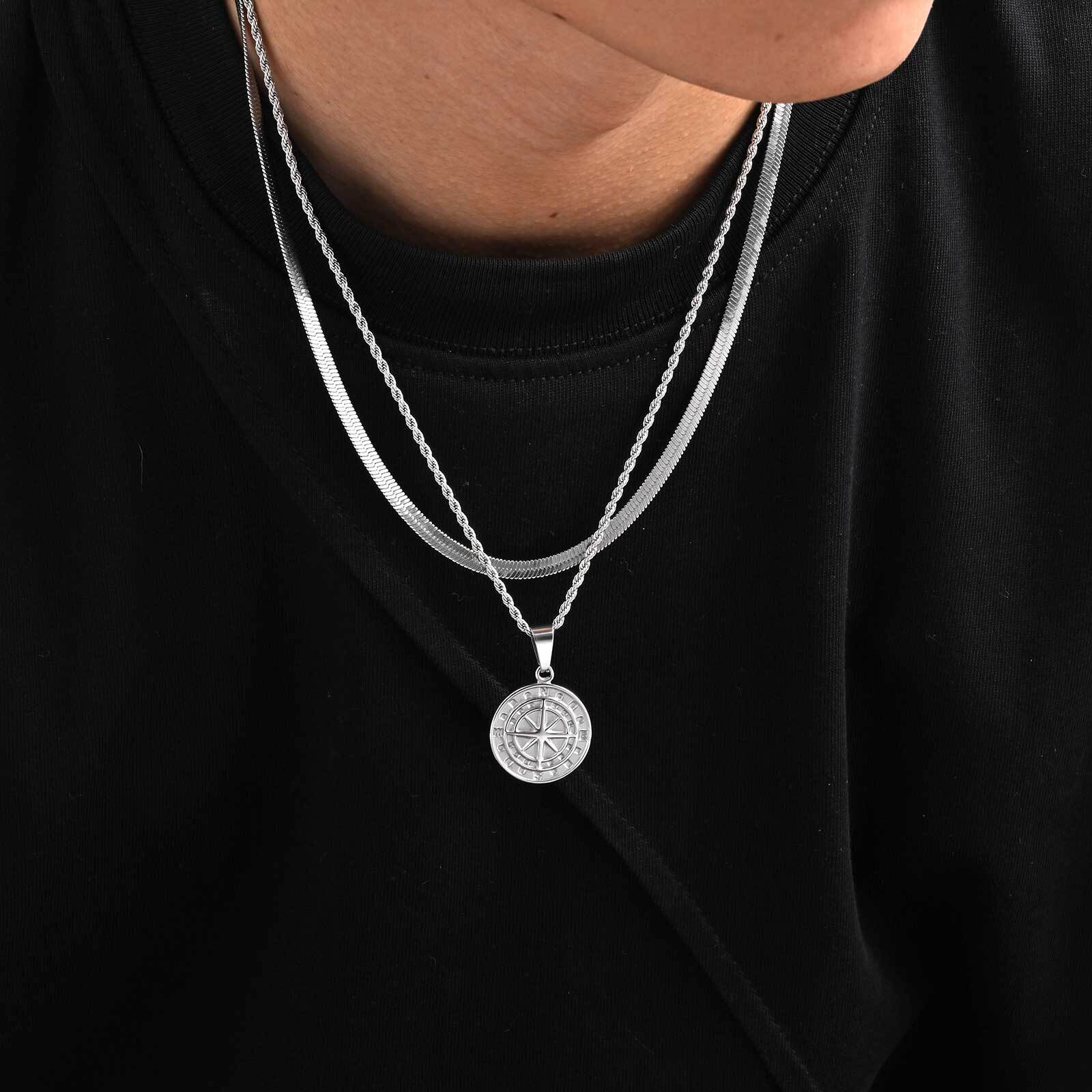 2pcs/set Compass Necklace for  - Battle Rope Anchor review and price