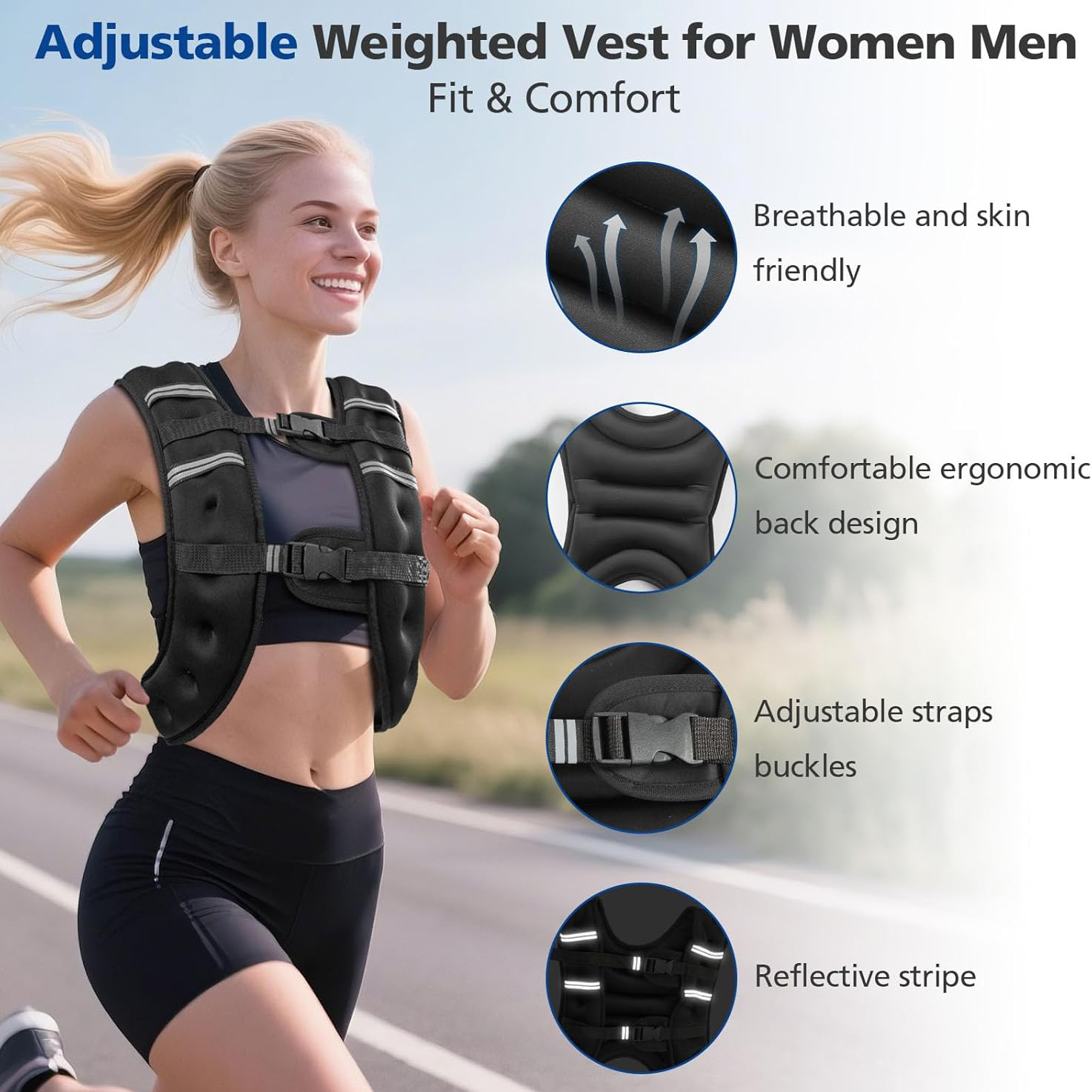 Weighted Vest with Reflective  - Crossfit Weight Vest review and price